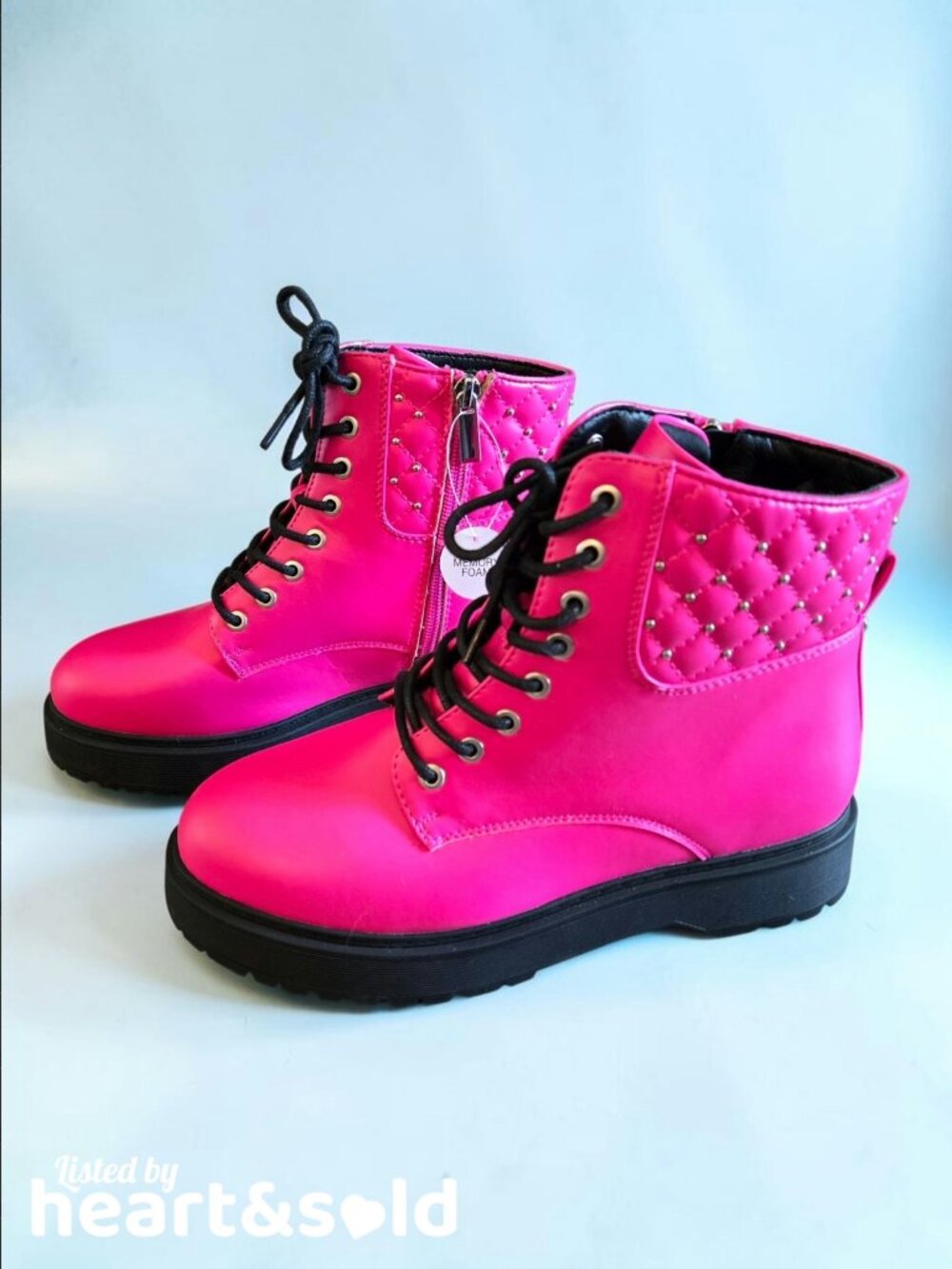 NEW Girls Sonoma Hot Pink Combat Boots